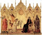 Simone Martini Annunciation with Two Saints and Four Prophets oil painting